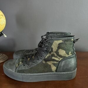 ALL SAINTS High Top Military Camouflage Sneaker Boot Shoe